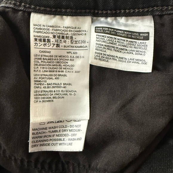 721 Levis High Rise Skinny Washed Black 33R - Picture 7 of 7